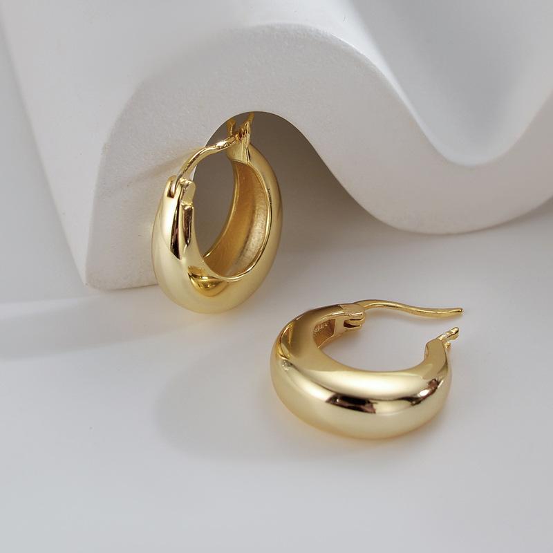 ANENJERY Damenmode-Schmuck, Metalltropfen-Kreis-Creolen für Frauen, glänzende Persönlichkeit, französische Ohrschnalle, S-E93