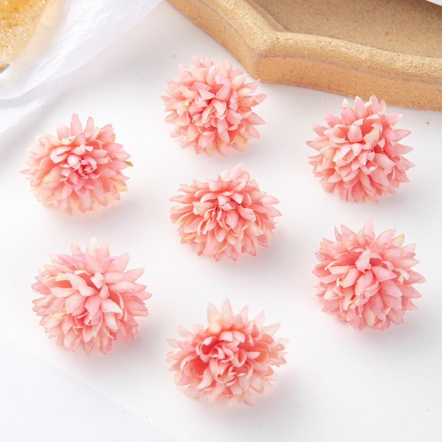 10/50Pcs pink Silk Carnation Artificial Flowers Scrapbook Bridal Accessories Diy Wedding Rose Arch Christmas Wreaths Home Decor