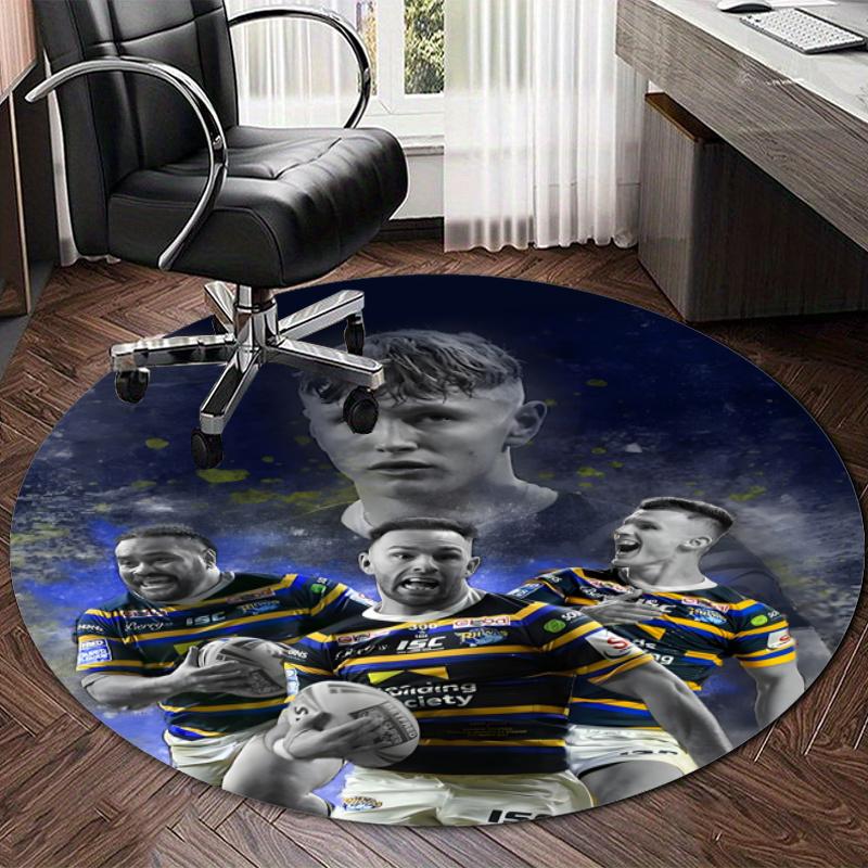 Personalized Leeds Rhinos Round Chair Office Rug - Perfect for Mat, Office Chair & More - Ideal Gift for Birthdays and Holidays