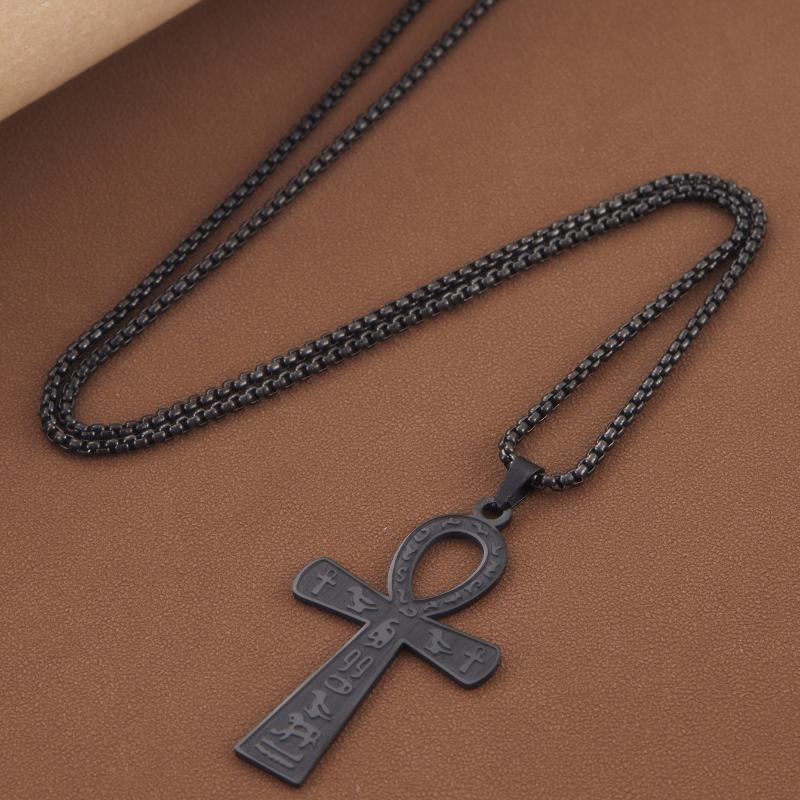 

European and American Personalized Creative Symbol Geometric Pendant Necklace, Women s Retro Punk Style Holiday Accessories