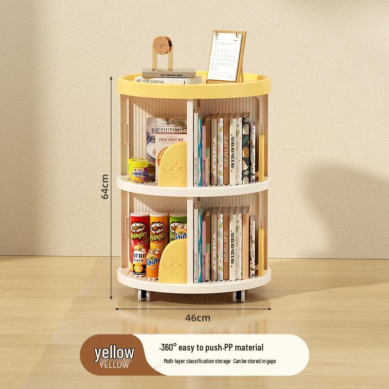 Children's Rotating Multi-layer Bookshelf & Storage Cabinet for Kitchen or Living Room