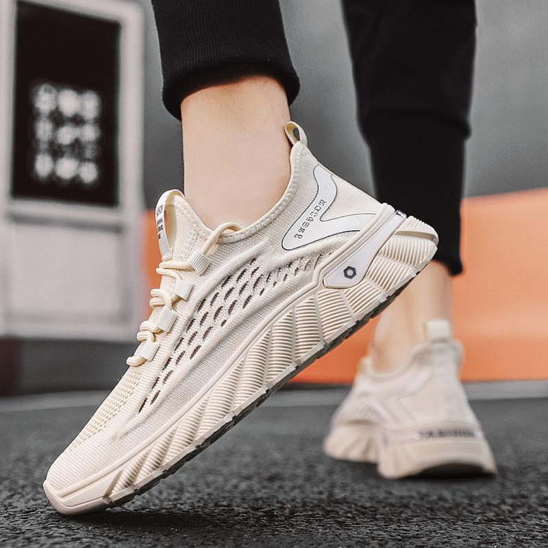 Summer new fashion casual shoes low-top lace-up fly-woven sports shoes outdoor sports running shoes men's one 2025