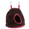 Parrot Nest Berber Fleece Warm Plush Hammock Hanging Swing Bed Cave for Pet Bird Dark Brown