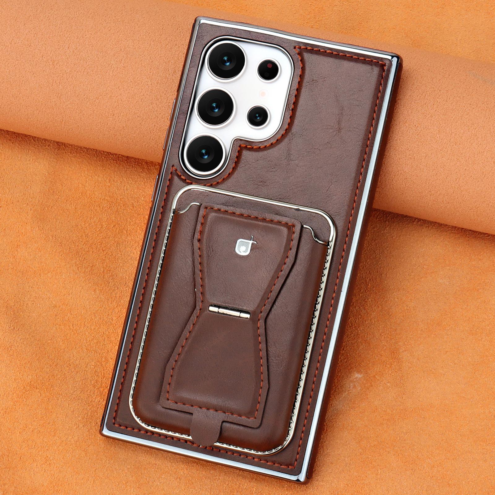 

Detachable Card Holder Wallet Leather Case for Samsung Galaxy S26 Ultra S25 Edge S24 S23 Plus Magnetic Bracket Plating Cover Galaxy S23 Ultra кавовий