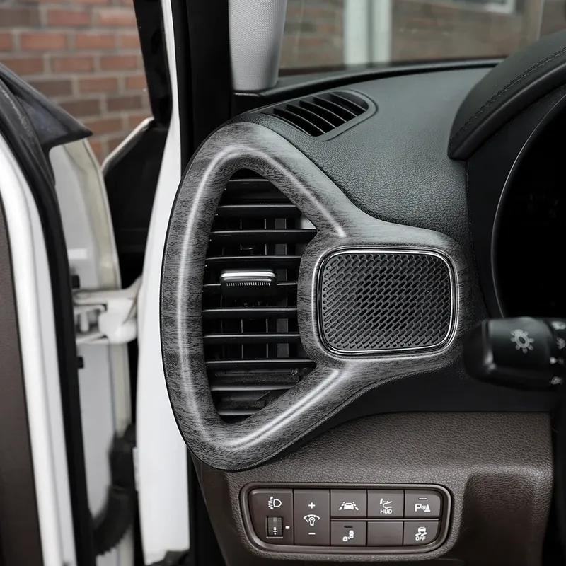 Car Decoration Air Ventilation Covers On Both Sides For Kia S0UL -2025 Red Carbon Fiber Wood Grain Accessories Styling