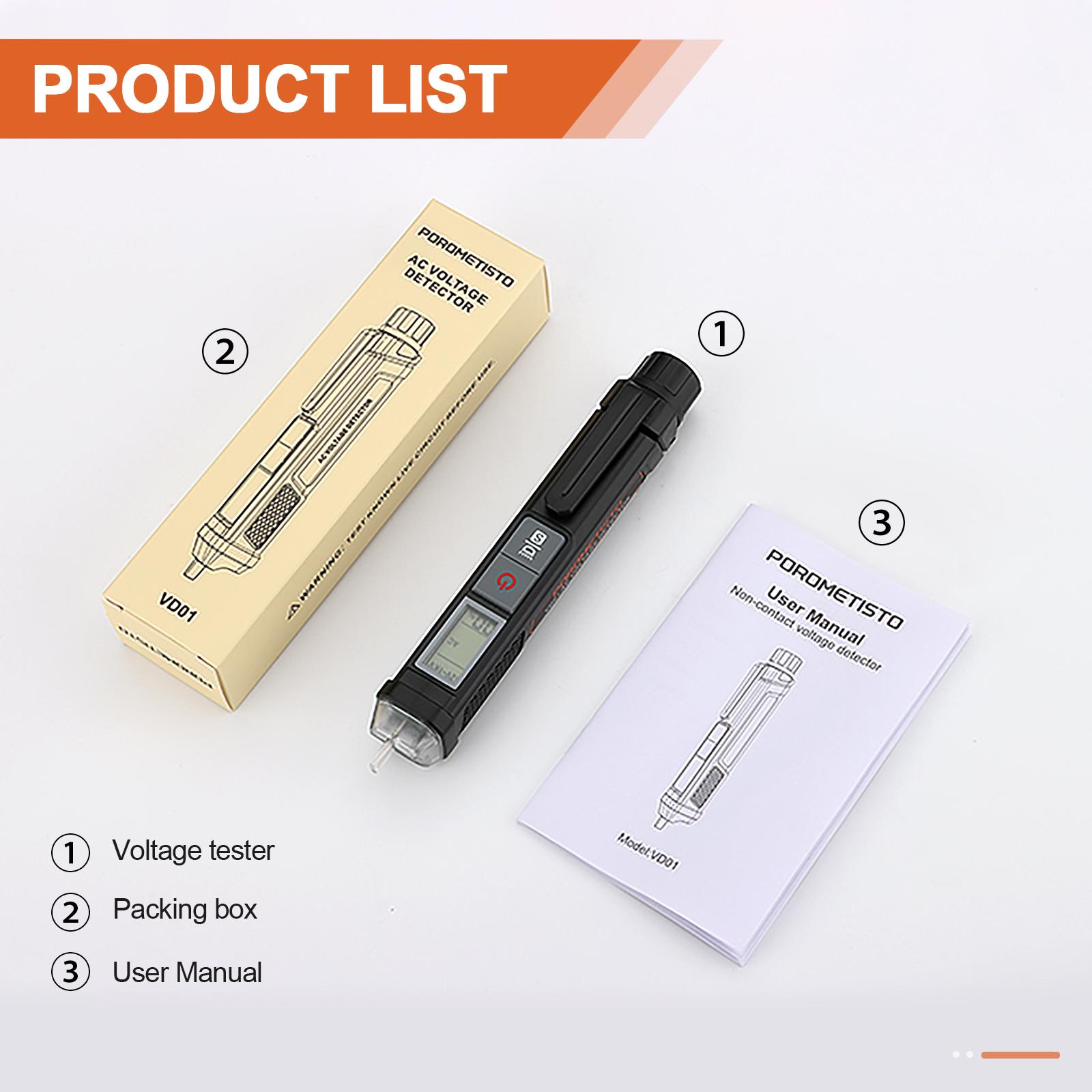 

Бесконтактный тестер напряжения 12-1000 В переменного тока, тестер цепей с ручкой, интеллектуальный искатель точек останова, водонепроницаемый детектор напряжения