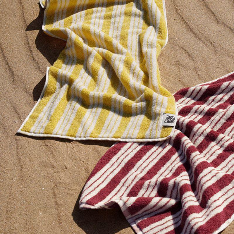 CLAUMAN 1981 1P Organic Striped Towel _Tuscan Yellow