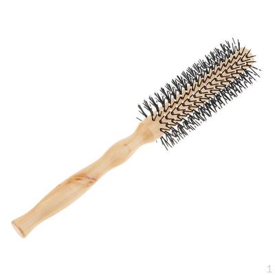 Round Hair Brush Wooden Handle Rolling Ing Hairbrush - As Shown, S