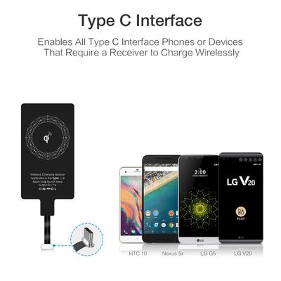 Bezdrátový nabíjecí přijímač Bezdrátový nabíjecí adaptér Typ C Micro USB Lightning Podpora pro iPhone Android telefon Bezdrátové nabíjení