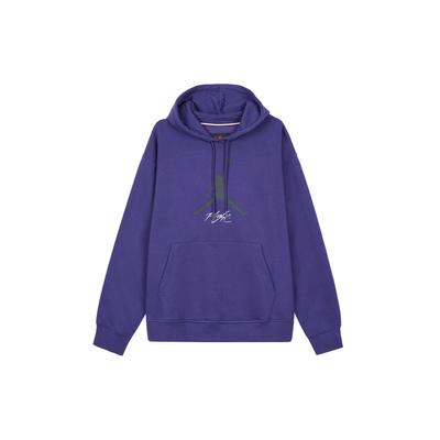 Jordan Essentials Logo Print Hoodie Long Sleeve Casual Sweatshirt Men Tops Purple FD7546-502