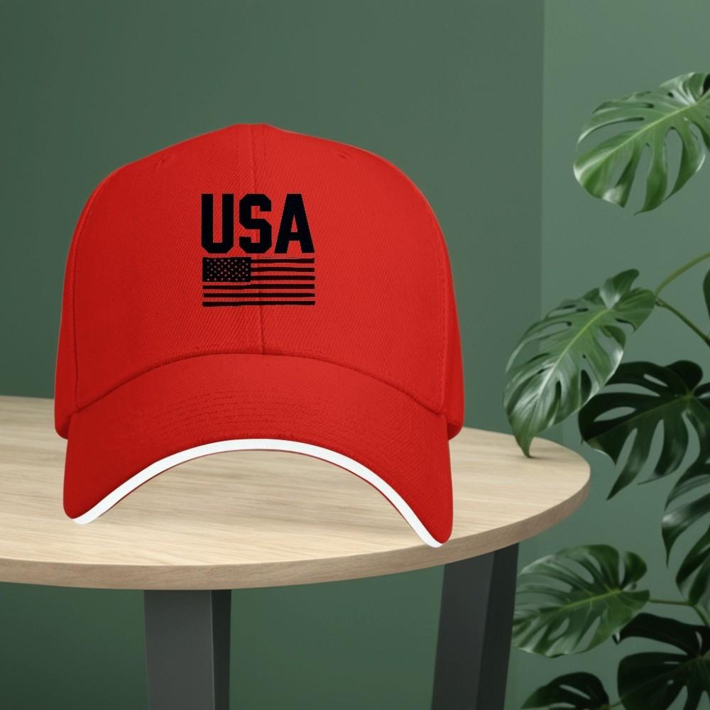 USA Flag Graphic Baseball Cap Polyester Breathable Adjustable Patriotic Casual Adult Hat