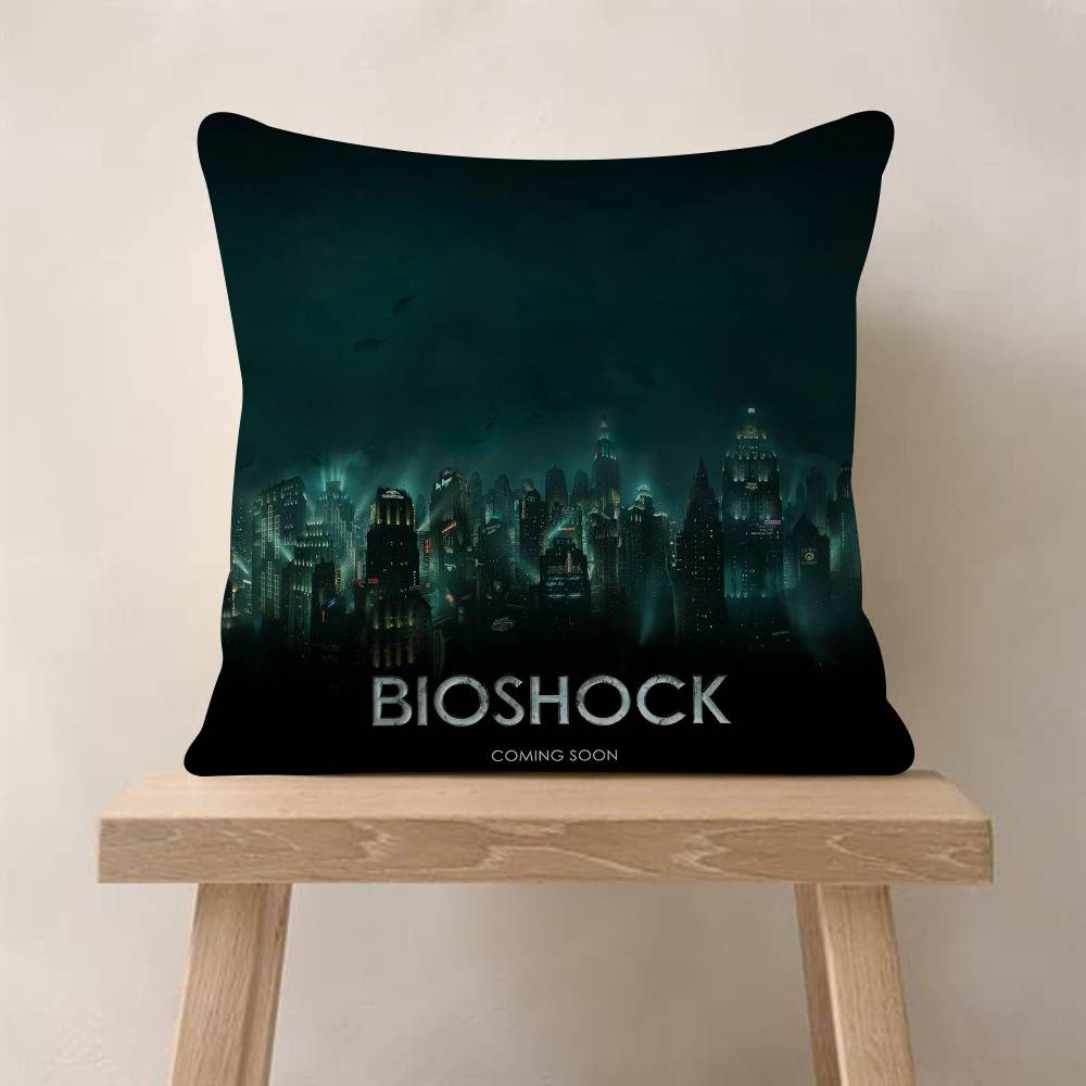 PC BioShock Game Cushion Cover Car Throw Pillow Case For Sofa Car Christmas Gift
