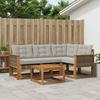 Outdoor Sofa Set with Cushions 5 pcs Natural and Light Grey
