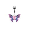 Fashion Heart Zircon Belly Button Rings Butterfly Flower Navel Ring For Women Navel Piercing Barbell Body Piercing Jewelry