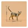 Tea Pet Cat Antique Finish Bronze Statue Compact Size Miniature Kitten for Collectors,