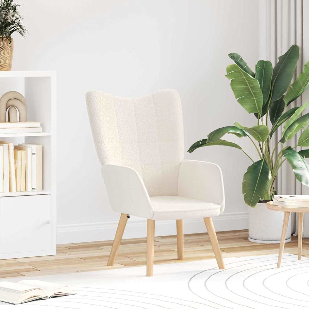 Cream Armchair 62 x 67 x 95.5 cm Sherpa Fabric