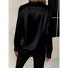 New Spring and Autumn Loose V-neck Office Womens Blouse Simple Long Sleeved Shirt Fashion Casual Solid Color Elegant Clothing