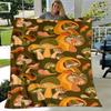 1pc. Retro Mushroom Print Blanket - Home Decor, Office Throw, Outdoor Blanket, Gift for All Seasonsz041767