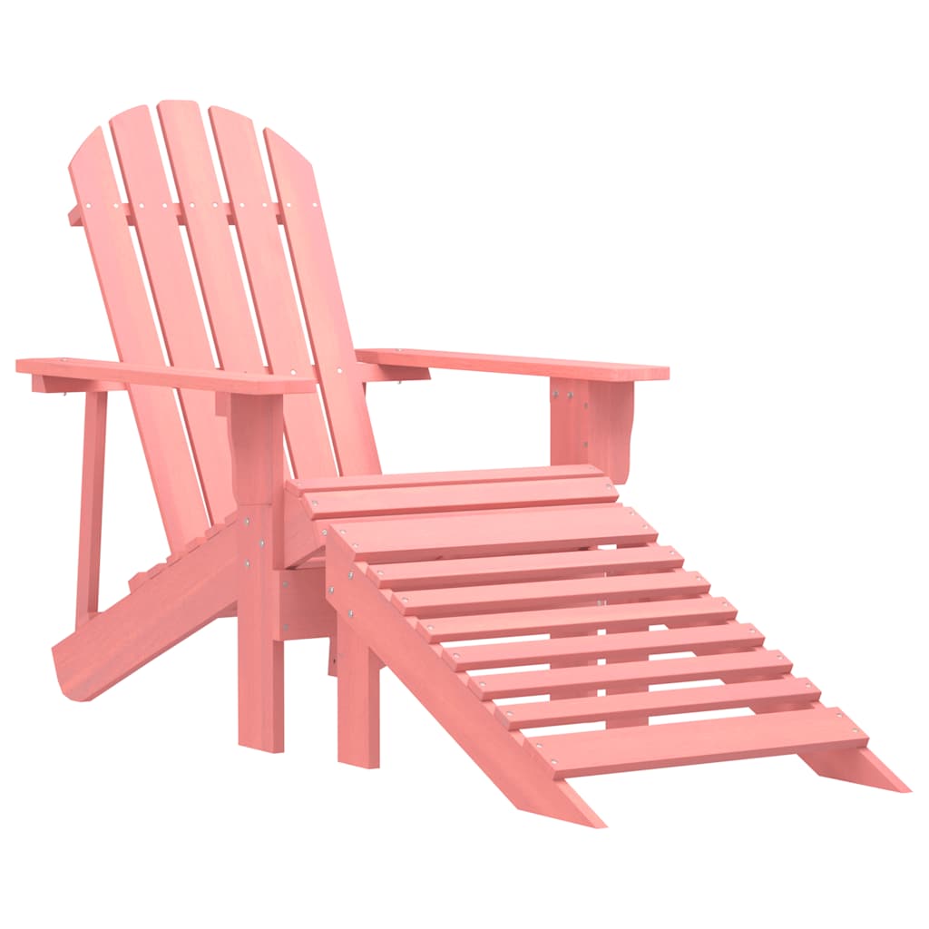 vidaXL Adirondack-Gartenstuhl mit Fußteil Massivholz Tanne Rosa hellrosa