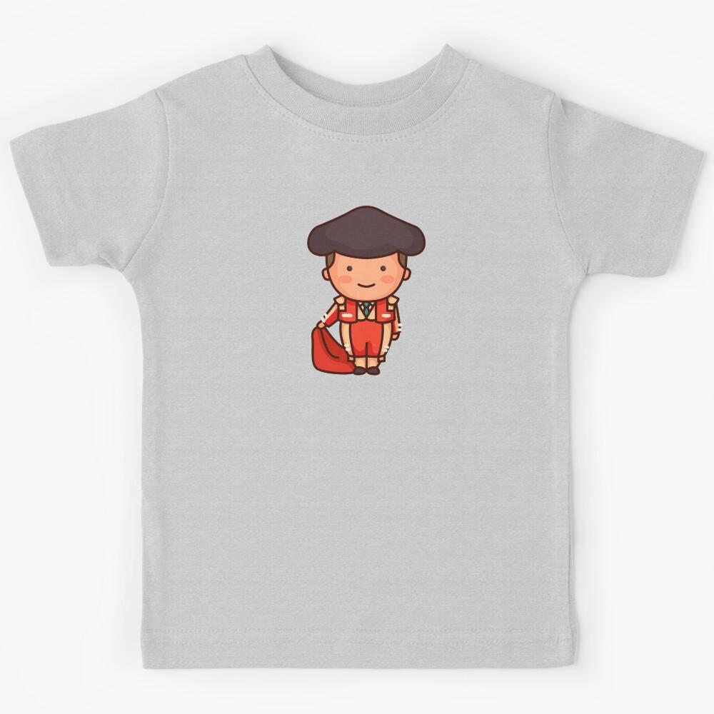 Kawaii Cute Spanish Matador Bullfighter Cartoon Kids T-Shirt 150
