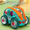 Electric Stunt Dump Truck with Music, Lights & 360° Rotation - Transparent Gear Toy for Kids