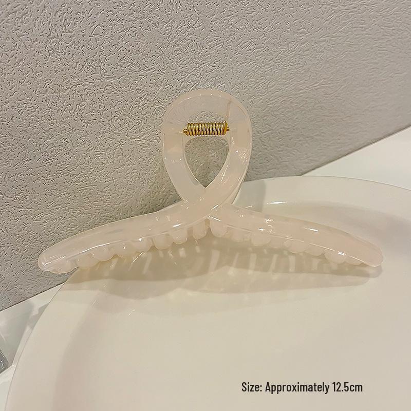 

Заколка-краб для волос в корейском стиле с полым бантом и круглыми бусинами - Элегантный летний аксессуар