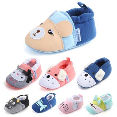 8 Styles Baby Boys Girls First Walkers Cute Animal Print Soft Cotton Crib Shoes Infant Anti Slip Toddler Shoes For 3-11M