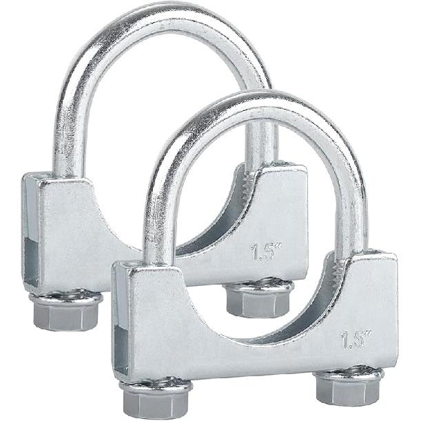 LCGP 2" Heavy Duty U Bolt Clamps Saddle Type Anti-Corrosion 2 Pack Muffler Clamps