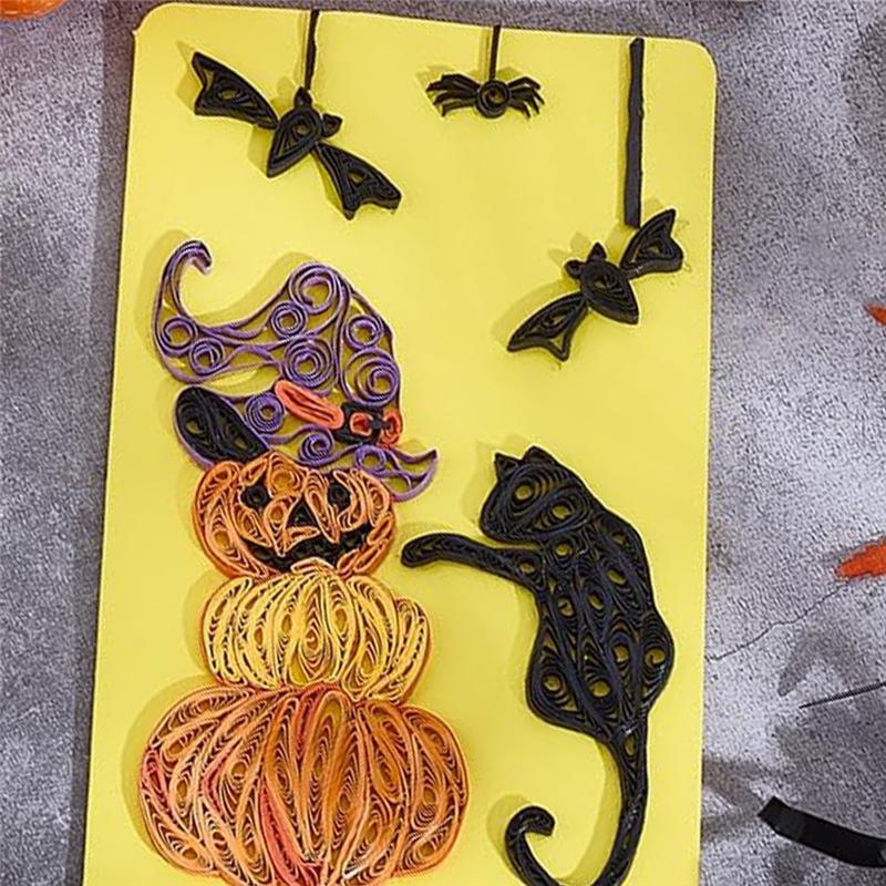 Happy Halloween Greeting Card Making Kit 20 Sets Halloween Paper-Quilling Kit For Adult Beginner For Party Decor