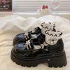 Girls' Black Leather Princess Shoes - 2025 Spring/Autumn Collection, Soft Sole, Fashionable and Stylish for Big and Little Kids