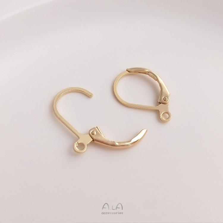 

Позолоченные 14K французские серьги-крючки с пружинным замком и петлями для изготовления украшений своими руками