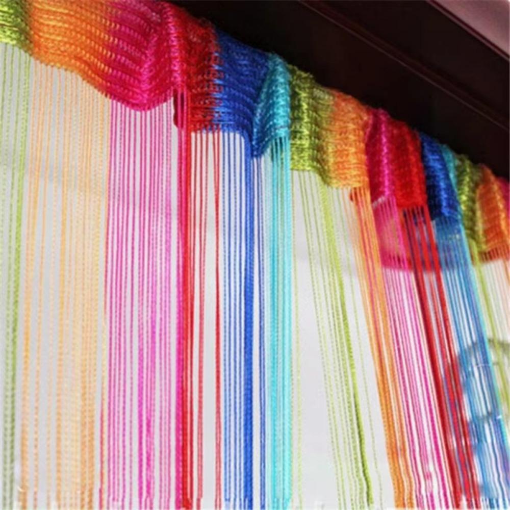 Low-elastic yarn Thread Door Curtains 200*100cm Panel Tassel Curtain Door Wall Window