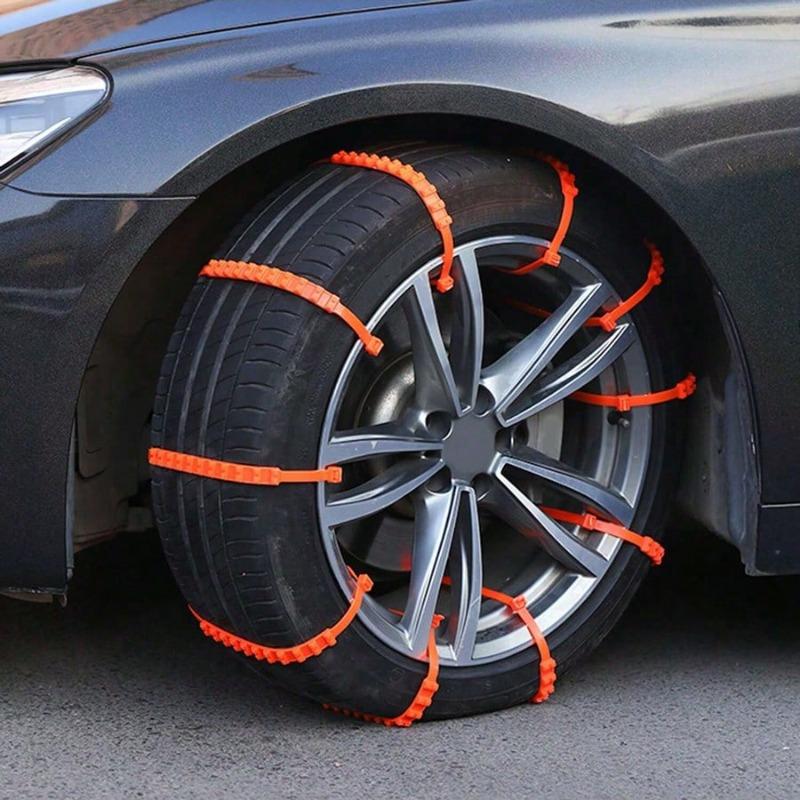 10pcs/Set Car Snow Anti-Skid Chains, Universal For Sedan, Hatchback, SUV, Van, Pickup, Snow Traction Straps