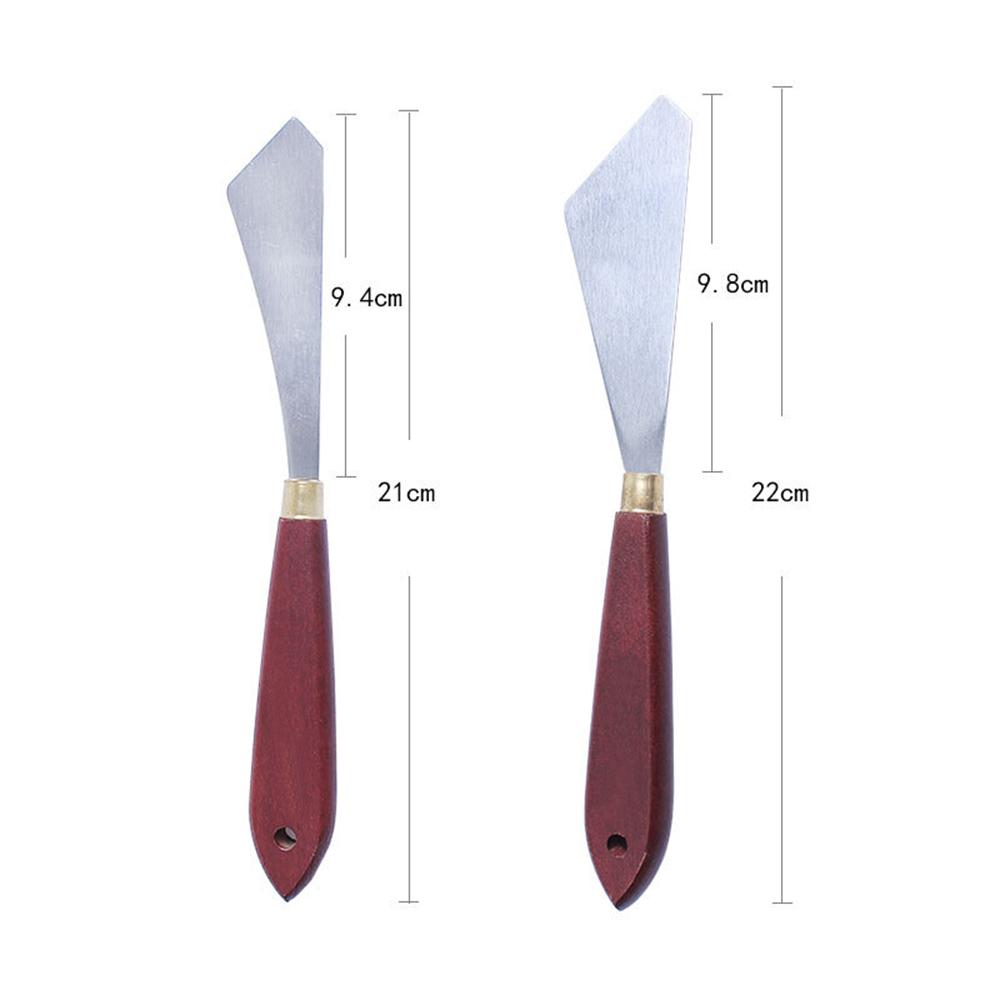 

2pcs/Set Stainless Steel Oil Painting Knives Palette Oil Mix Paint Tool Artist Scraper Knife Art Draw Spatula Painting Tool Set