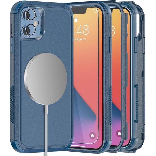 

Diverbox для чохла iPhone 11 [Протиударний] [Захищений від падінь] [Захисне скло для екрана], Чохол для телефону з посиленим захистом для Apple iPhone 11 Magnetic Blue