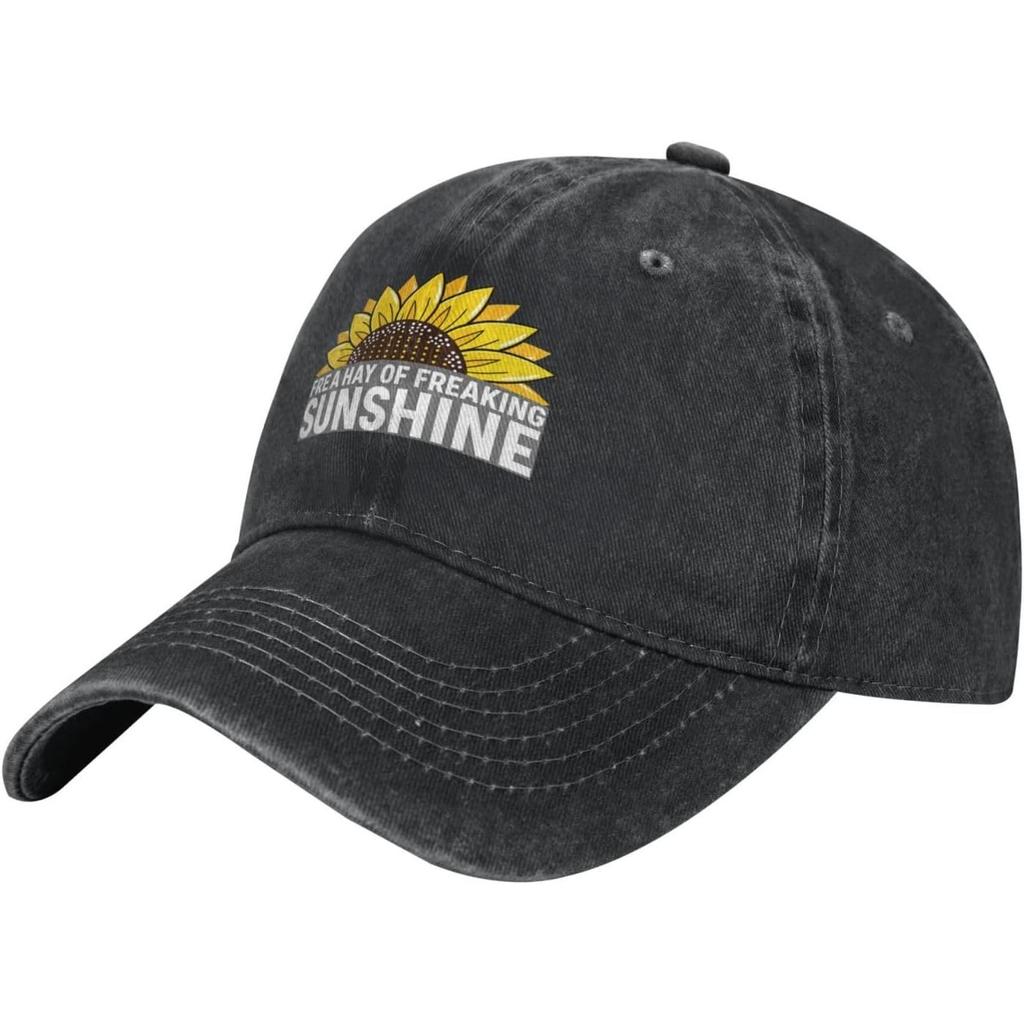 Freaking Sunshine Sunflower Washed Baseball Cap Cotton Adjustable Outdoor Casual Dad Hat