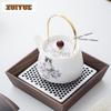 Overglaze Color Cat Tea Set Complete Set Zen Tea Ceremony Set Teapot And Tea Cup Set Chinese Tea Set Accessories Ornaments Craft