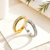 Spinner Ring Cubic Zirconia Eternity Band for Women Men, 4mm Stainless Steel Fidget Ring for Anxiety Stress Relief Non Tarnish