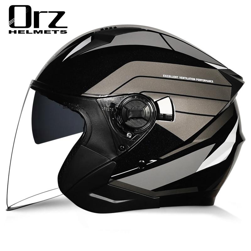 ORZ-705 Latest High Quality Motorcycle Helmet Half Covering Dual Lens Cascos para Motos Male Female Couple Capacetes de Moto