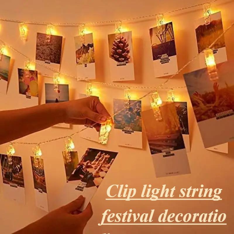 Picture clip string lamp fairy string lamp battery box anniversary new year Christmas surprise for wall decoration of dormitory bedroom