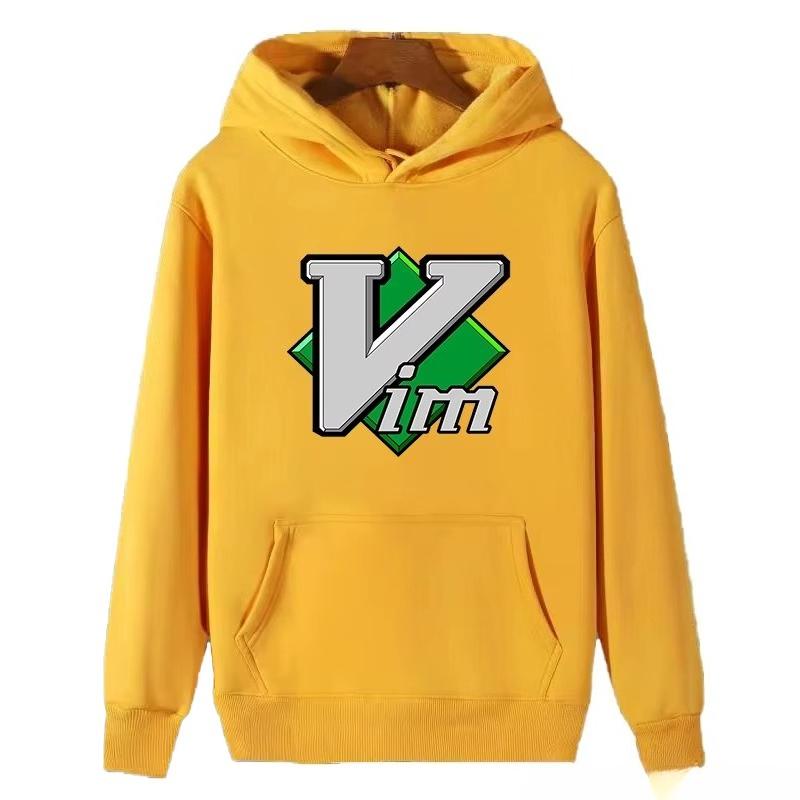 Sudadera con capucha estampada con el sistema operativo VIM Linux, ropa deportiva para hombre de otoño/invierno.