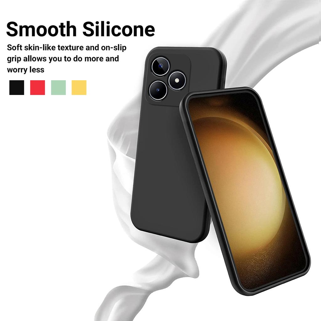 For Realme C51s 4G Case Liquid Silicone Anti-Scratch Phone Cover with Hand Strap
