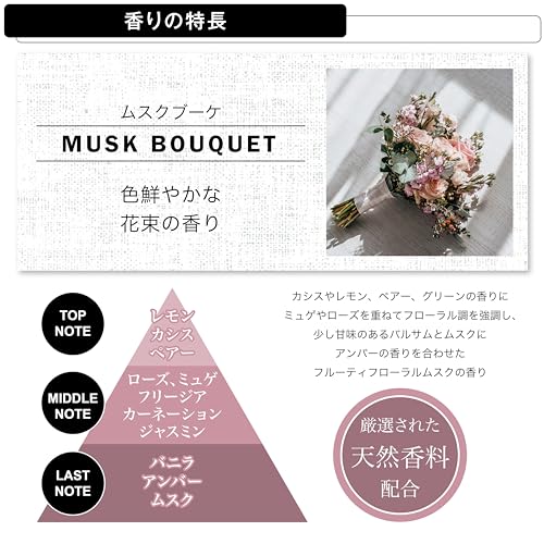 CARMATE Car Air Freshener Air Conditioner Mount Clip Type [Musk Bouquet Scent] Natural Wood Natural Fragrance Contains Deodorizing Ingredients Lasts A