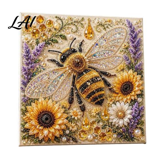 Animal Faux Pearl Painting DIY Kit Art Kit Cute Decorative Supplies 3D Flowers Crafting for Adults Home Wall Decor