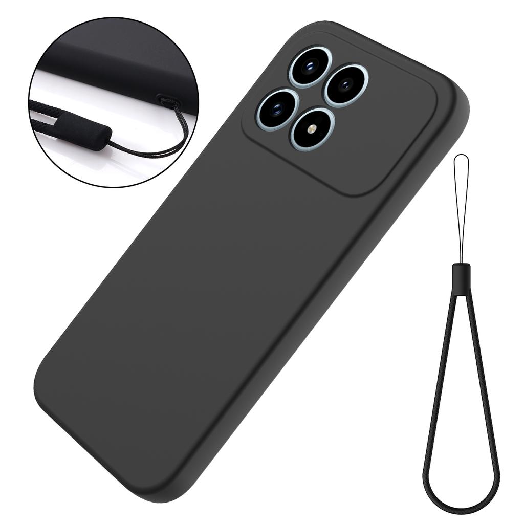 For Xiaomi Poco F8 Pro Liquid Silicone Case Phone Back Cover with Hand Strap