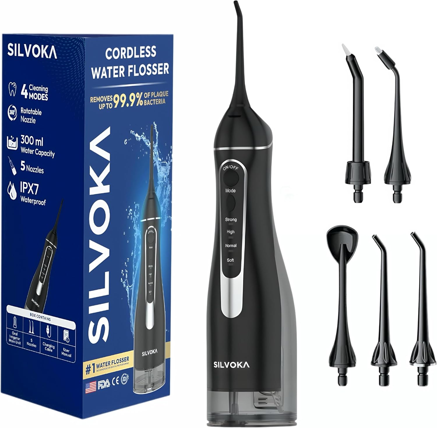 Teeth, Cordless Oral Portable Dental 4 Cleaning Modes,Waterproof, Re United States