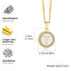 Bible Prayer Zircon Necklace for Men Boys,Stainless Steel Praying Hands Coin Pendant,Luxury Faith Jewelry Gift