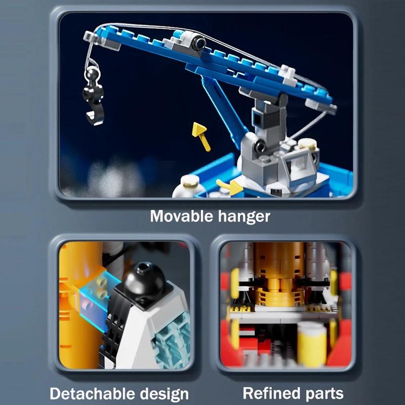 Luftfahrt-Weltraumhafen-Modell, Raumfähre, Raketenstartzentrum, Baubausteine, Raumschiff, Kindersteine, kreatives Spielzeug