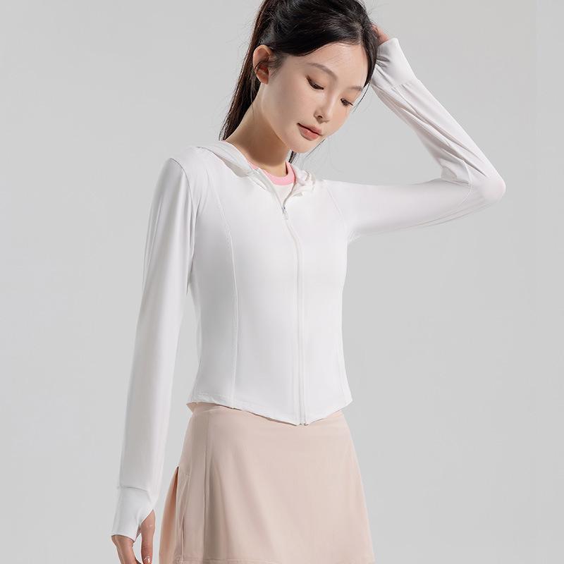 

Women s Slim Fit UPF50 Sun Protection Hooded Jacket - Breathable Nylon, Long Sleeve, Tight Waist Sunscreen Outerwear. S (40-50kg)