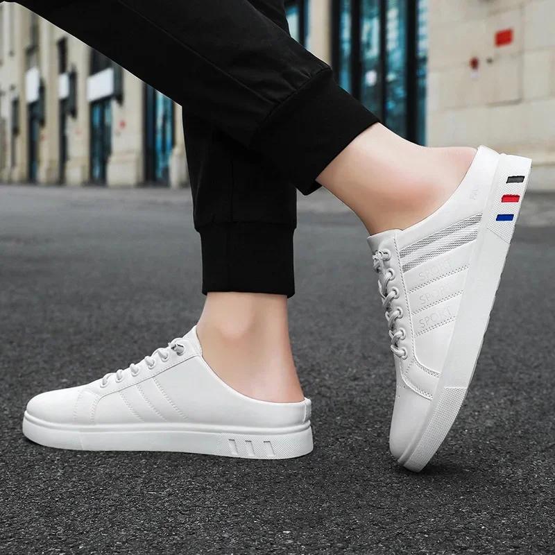 Fashion Men's Summer Closed Toe Slippers New Mens Sneakers Comfortable Loafers Slip on Male Driving Shoes Anti-slip Zapatillas De Hombre